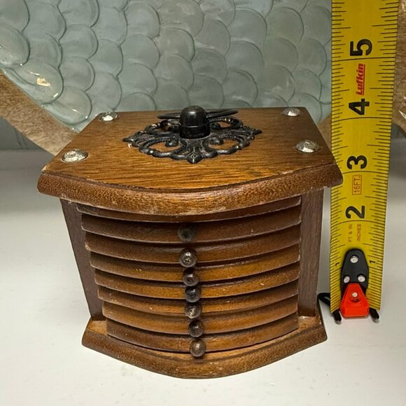 VINTAGE Wooden Mini Chest of Drawers Coaster Set Wood/Cork - Picture 10 of 12